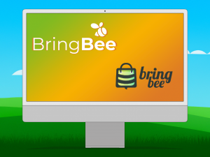 Bild eines Computers mit dem neuen BringBee und dem alten BringBee